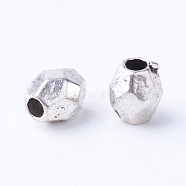 Tibetan Style Alloy Spacer Beads, Oval, Cadmium Free & Lead Free, Antique Silver, 4x3.5mm, Hole: 1mm, about 7600pcs/1000g(TIBE-Q063-29AS-RS)