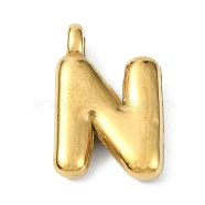 Ion Plating(IP) 304 Stainless Steel Pendants, Letter Charm, Real 18K Gold Plated, Letter N, 19.5x13x4mm, Hole: 1.6mm(STAS-U033-02G-N)