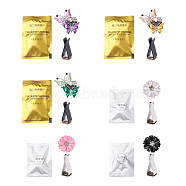 Beadthoven 6 Sets 2 Style Zinc Alloy with Rhinestones Car Perfume Decoration Set, with with Fragrance Cotton Pads and Clips, Chrysanthemum & Two Tone Butterfly, Mixed Color, Perfume Decoration Set: 6 sets/box(DIY-BT0001-24)