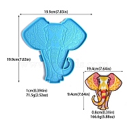 DIY Wall Decoration Silicone Molds, Resin Casting Molds, for UV Resin, Epoxy Resin Craft Making, Deep Sky Blue, Elephant, 199x199x10mm(PW-WG66756-05)