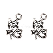 Tibetan Style Alloy Pendants, Cadmium Free & Lead Free, Butterfly, Antique Silver Color, Size: about 17mm long, 10mm wide, 2mm thick, hole: 2.5mm(X-TIBEP-A100603-S-LF)