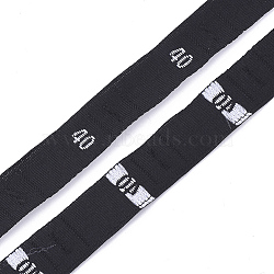 Clothing Size Labels(40), Garment Accessories, Size Tags, Black, 12.5mm, about 10000pcs/bag(OCOR-S120C-17)