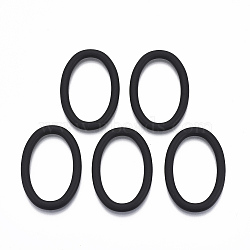 Spray Painted CCB Plastic Linking Rings, Oval, Black, 45x30.5x4mm, Inner Diameter: 22mm(CCB-R104-19-01)