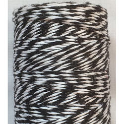4 Ply Macrame Cotton Cord, Twisted Cotton Rope, for Crafts, Gift Wrapping, Black, 1mm, about 32.8 yards(30m)/roll(OCOR-L039-E03)