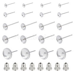 304 Stainless Steel Stud Earring Findings & Ear Nuts, Stainless Steel Color, 300pcs/box(STAS-UN0005-85P)