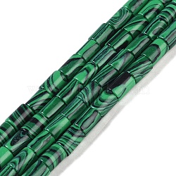 Synthetic Malachite Beads Strands, Column, 7.5~8.5x5~6mm, Hole: 1mm, about 45~46pcs/strand, 14.69~15.04 inch(37.3~38.2cm)(G-C128-A30-01)