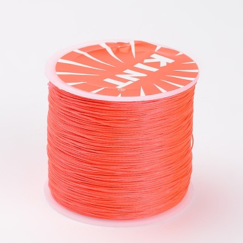 Round Waxed Polyester Cords, Twisted Cord, Dark Orange, 0.5mm, about 115.92 yards(106m)/roll