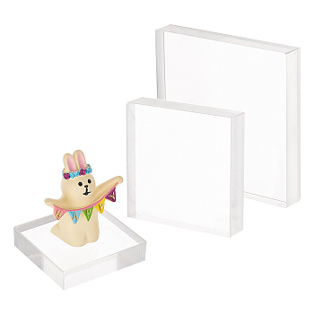 Acrylic Craft Boards, Square, 40~70x40~70x12mm, 3pcs/set, 1 set/box