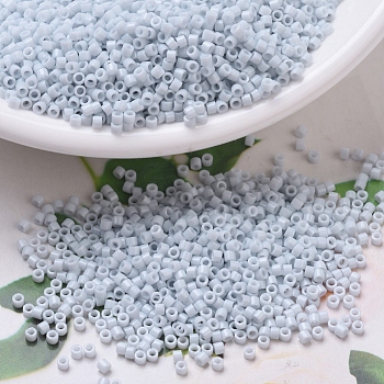 MIYUKI Delica Beads, Cylinder, Japanese Seed Beads, 11/0, (DB0209) Opaque Light Gray Luster, 1.3x1.6mm, Hole: 0.8mm, about 2000pcs/bottle, 10g/bottle