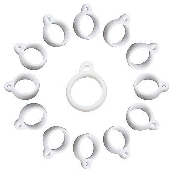 60Pcs Silicone Pendant, for Electronic stylus & Lighter Making, Ring, White, Inner Diameter: 13mm