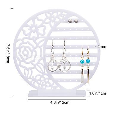 Detachable Hollow Round Acrylic Earring Display Stands(EDIS-WH0029-47)-2