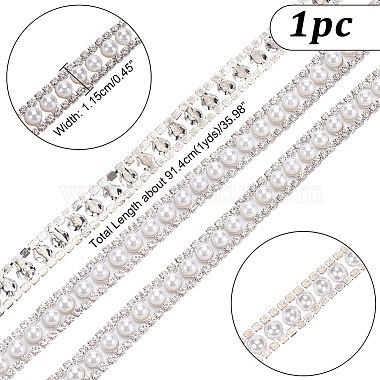 Chaîne de coupe en alliage de strass à double rangée de perles nbeads(FIND-NB0002-71)-2