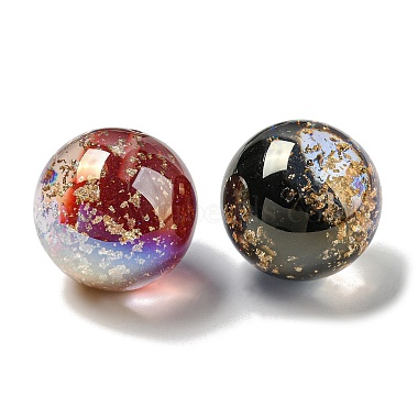 Gradient Color Transparent Resin Beads with Gold Foil(FIND-Z030-12)-2