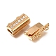 4-Hole Brass Micro Pave Clear Cubic Zirconia Box Clasps(CU-CBA4292-863G)-2