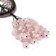 Décoration de pendentifs arbre de vie en copeaux de quartz rose naturel(G-F733-06B)-5