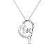 TINYSAND Rhodium Plated 925 Sterling Silver Heartslinked Pendant Necklace(TS-N473-S)-1