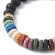 Dyed Colorful Natural Lava Rock & Rhinestone Beaded Stretch Bracelets for Women(BJEW-JB09668-02)-3