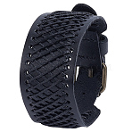 1Pc Imitation Leather Cord Bracelets, with Nettle, Antique Bronze, Black, 265x31mm(10 inchx1-1/8 inch)(BJEW-CL0001-35B)