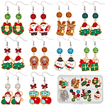 Christmas Theme DIY Resin & Polymer Clay Rhinestone Dangle Earring Making Kits, Mixed Color, 28x20x6mm, Hole: 2mm(DIY-SC0027-67)
