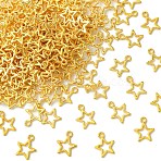 200Pcs Alloy Charms, Lead Free and Cadmium Free, Star, Golden, 14.5x12x1mm, Hole:2mm(FIND-YW0008-67G)