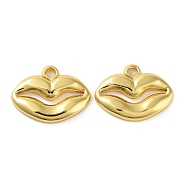 304 Stainless Steel Pendants, Real 18K Gold Plated, Lip, 16x21x3mm, Hole: 2.2mm(STAS-F304-04G-02)