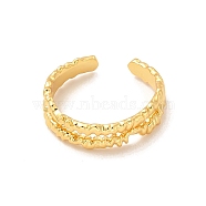 Brass Open Cuff Ring for Women, Lead Free & Cadmium Free, Real 18K Gold Plated, Inner Diameter: 17mm(RJEW-A015-03G)