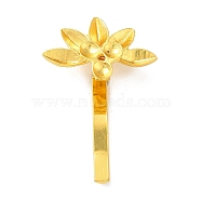 Alloy Hair Findings, Pony Hook, Ponytail Decoration Accessories, with Tary, Flower, Real 18K Gold Plated, 41.5x28x11mm, Tary: 8.5x4mm(OHAR-B003-04G)
