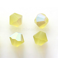 Preciosa&reg Crystal Beads, Czech Crystal, Bicone(451 69 302 Rondelle), 80250 20019 Acid Yellow AB Matt, 6mm(X-PRC-BA6-80250-20019)