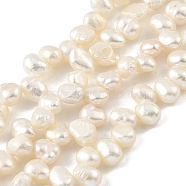 Natural Cultured Freshwater Pearl Beads Strands, Top Drilled, Two Sides Polished, Grade 3A, Old Lace, 4~5mm, Hole: 0.5mm, about 36pcs/strand, 6.89 inch(17.5cm)(PEAR-A006-15)