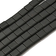 Electroplated Non-magnetic Synthetic Hematite Beads Strands, Square, Matte Style, 2-Hole, Black, 6x6x3mm, Hole: 1.2mm, about 69pcs/strand, 15.55 inch(39.5cm)(G-C106-A01-11)