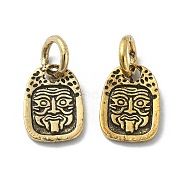 Tibetan Style Alloy Charms, Antique Golden, 11.5x8.5x1.3mm, Hole: 4mm(PALLOY-Q458-01AG-06)