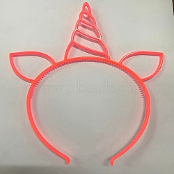 Luminous Plastic Headbands, Unicorn, Red, 140x125mm(PW-WG6EA93-02)