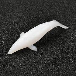 Whale Shaped Plastic Decorations, for DIY Silicone Molds, White, 33.5x12x7mm, Box: 40x34.5x18.5mm(DIY-F066-12)