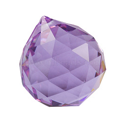 K9 Glass Pendants, Teardrop, Lilac, 30mm(HJEW-PW0006-01R)