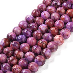 Natural Turquoise Dyed Beads Strands, Round, Medium Orchid, 8mm, Hole: 1mm, about 45pcs/strand, 14.96''~15.35''(38~39cm)(TURQ-U001-02D)