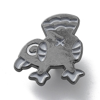 Gothic Art Enamel Pins, Gunmetal Alloy Bird Badge for Women Men, Bird, 25x23x1.3mm