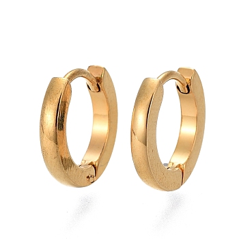 304 Stainless Steel Huggie Hoop Earrings, Ring, Golden, 12x13x2mm, Pin: 1.2mm