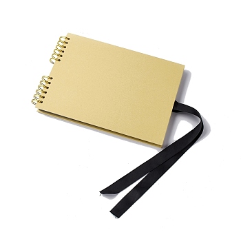 Cardboard DIY Scrapbooking Photo Album Memory Book, Kraft paper Handmade Pasted Photo Album, with Ribbon, BurlyWood, 29.8x21.1cm, 40 sheets/book