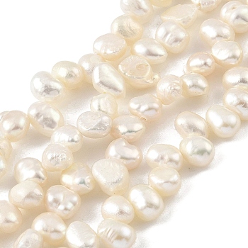 Natural Cultured Freshwater Pearl Beads Strands, Top Drilled, Two Sides Polished, Grade 3A, Old Lace, 4~5mm, Hole: 0.5mm, about 36pcs/strand, 6.89 inch(17.5cm)