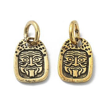 Tibetan Style Alloy Charms, Antique Golden, 11.5x8.5x1.3mm, Hole: 4mm