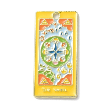 Alloy Enamel Pendants, Golden, Tarot Charm, Star, 30x15x1.5mm, Hole: 1.8mm