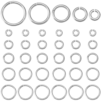 50Pcs 5 Styles 925 Sterling Silver Open Jump Rings, for Chainmaille Weaves, Saw Cut Round, Silver, 21 Gauge, 3~7x0.7mm, Inner Diameter: 1.5~5.5mm, 10pcs/style