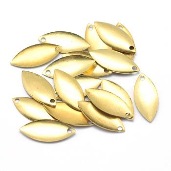 Brass Pendants, Leaf, Lead Free & Cadmium Free & Nickel Free, Raw(Unplated), 16x7x1mm, Hole: 1mm
