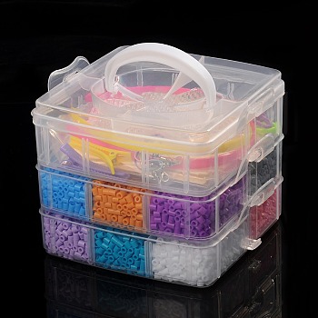12 Random Color 5mm Melty Beads Refills with Accessories for Kids, Mixed Color, 155x160x130mm