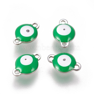 Stainless Steel Color Green Flat Round Stainless Steel Links