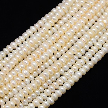 7mm Ivory Rondelle Pearl Beads