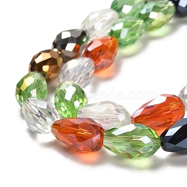 Faceted Teardrop Glass Beads Strands(GS053-AB)-3