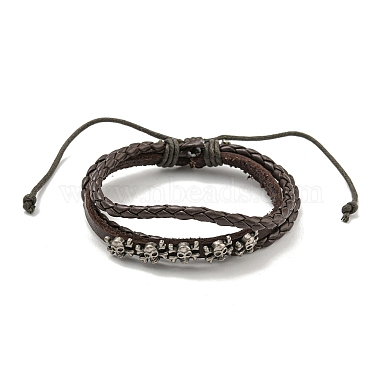 PU Imitation Leather Braided Cord Bracelets(BJEW-P329-02AS)-2