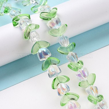 Chapelets de perles en verre transparent électrolytique(LAMP-H061-02G)-2