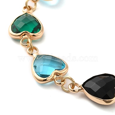 Colorful Glass Link Chain Bracelets(BJEW-B075-09)-2